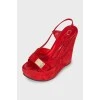 Red suede sandals
