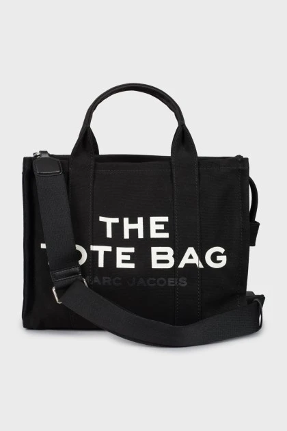 Black textile tote bag