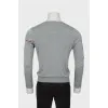 Men's gray V-neck jumper
