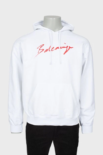 Men's hoodie with red print