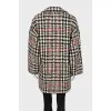 Wool coat with houndstooth print