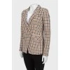 Checkered jacket with gold buttons
