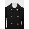 Wool coat with decorative buttons