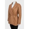 Quilted leather coat