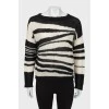 Black and white knitted sweater