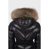 Fitted down jacket with fur