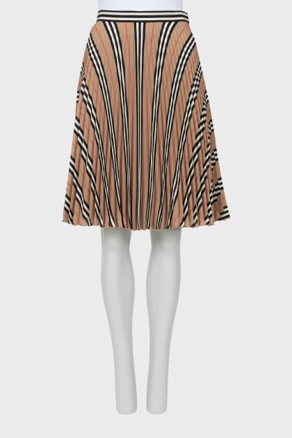 Pleated skirt in signature print