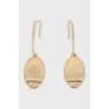Gold-tone drop earrings with a pattern