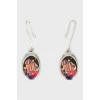 Silver drop earrings with a pattern