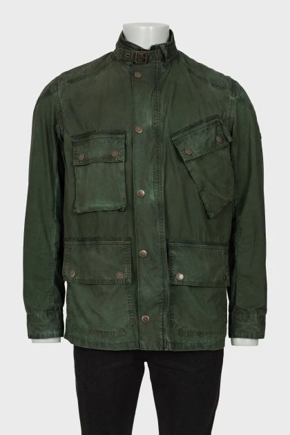 Men's green jacket with pockets
