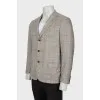 Men's cashmere jacket in check print