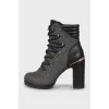 Combination lace-up ankle boots