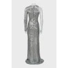 Silver long hem dress with tag