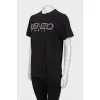 Black T-shirt with corporate logo