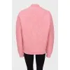 Pink bomber jacket with embossed print