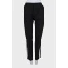 Black and white elasticated trousers