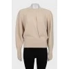 Beige sweater with wide sleeves