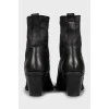 Pointed toe leather boots