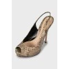 Snakeskin heeled sandals