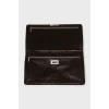 Short pile leather clutch