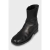 Men's leather square toe boots