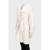 Cashmere coat with fur collar