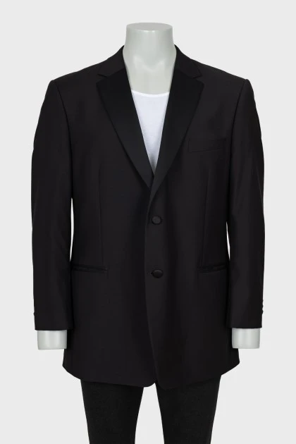 Men's black straight-fit jacket