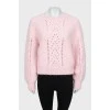 Pink knitted sweater