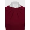 Burgundy jumper with draping
