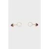 Double-sided gold earrings with pearls