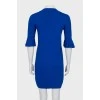 Shift dress with ruffled sleeves