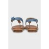 Textile sandals with silver logo