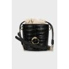 Bucket bag with embossed leather