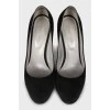 Suede black high heels