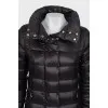 Quilted down jacket with printed bottom