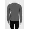 Gray V-neck sweater