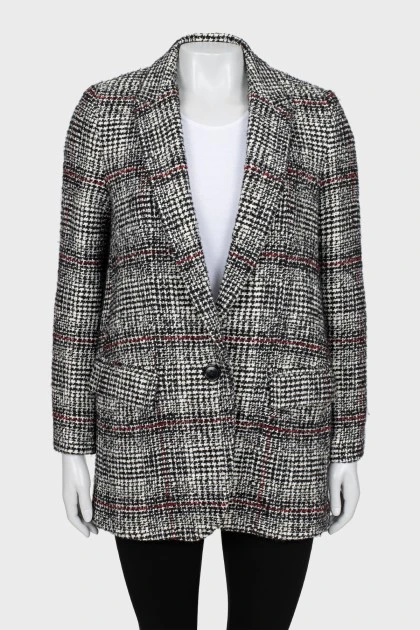 Straight-fit tweed jacket