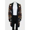 Knitted cardigan with print