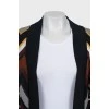 Knitted cardigan with print