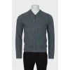 Men's cardigan with embroidered print