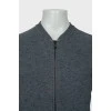Men's cardigan with embroidered print