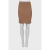 Brown pencil skirt with slit