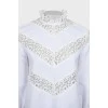 White blouse decorated with lace