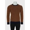 Men's knitted sweater with polka dots