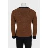 Men's knitted sweater with polka dots