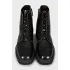 Men's leather square toe boots