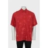 Men's red short sleeve shirt