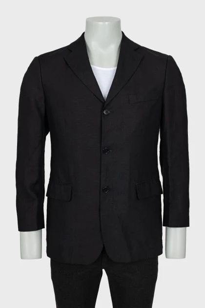 Men's black linen jacket