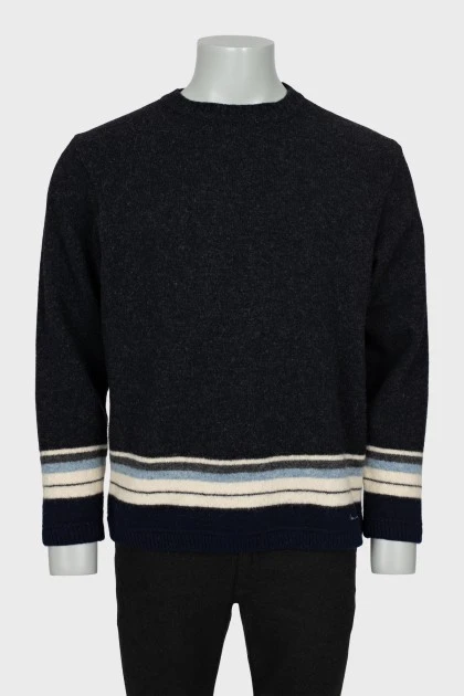 Men's wool sweater with print