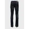 Men's jeans with leather pockets